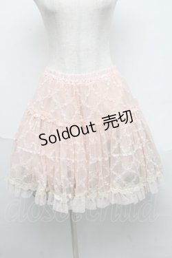画像1: axes femme /ちょうちょ柄レースミニスカート  ピンク S-25-06-06-065-AX-SK-AS-ZS