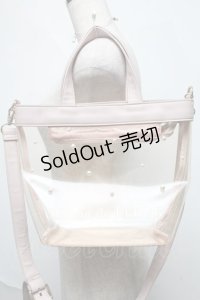 Maison de FLEUR / パールクリア合皮ショルダートートバッグ  ピンク S-25-06-06-015-LO-BG-AS-ZS