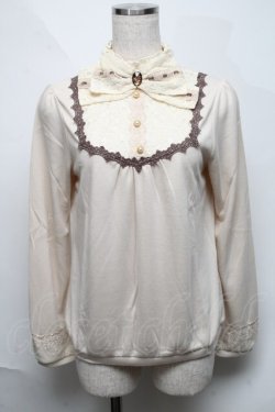 画像1: axes femme / ビッグリボンインナープルオーバー  ベージュ S-25-06-06-021-AX-TO-HR-ZS