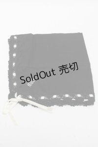 Moi-meme-Moitie / 燭台刺繍ハンカチ  黒 S-25-06-06-003-MO-ZA-AS-ZS