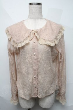 画像1: axes femme / 総レースブラウス  ベージュ S-25-06-06-026-AX-TO-HR-ZS