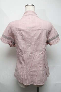 画像2: axes femme / 綿スタンドカラーフリルブラウス  ピンク S-25-06-06-027-AX-BL-HR-ZS