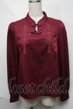 画像1: Amavel / Oriental Arabesqueマオカラーブラウス  エンジ S-25-06-06-030-CA-BL-HR-ZS