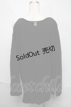 画像2: LOVER'S ROCK / トランププリント肩開きカットソー  黒 S-25-06-06-035-PU-TO-HR-ZS
