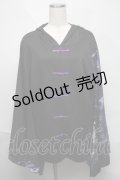 NieR Clothing / FAKEチャイナボタン着物風袖PULLOVER【和柄九尾】  黒ｘ紫 S-25-06-06-036-PU-TO-HR-ZS