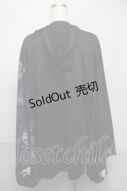 画像2: NieR Clothing / FAKEチャイナボタン着物風袖PULLOVER【和柄九尾】  黒ｘ紫 S-25-06-06-036-PU-TO-HR-ZS