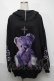 画像1: TRAVAS TOKYO / Furry bear half zip high neck hoodie　パーカー  黒ｘ紫 S-25-06-06-039-PU-TO-HR-ZS (1)