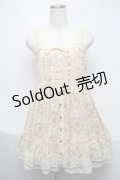 axes femme / バラプリントシフォンワンピース  イエロー S-25-06-06-043-AX-BL-HR-ZS