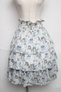 Jane Marple / Liberty Bonjourスカート  白ｘ青 S-25-06-07-042-JM-SK-AS-ZS