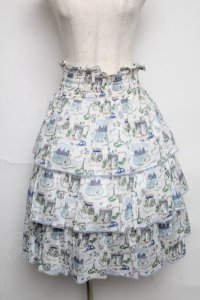 Jane Marple / Liberty Bonjourスカート  白ｘ青 S-25-06-07-042-JM-SK-AS-ZT020