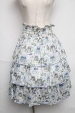 画像1: Jane Marple / Liberty Bonjourスカート  白ｘ青 S-25-06-07-042-JM-SK-AS-ZT020 (1)