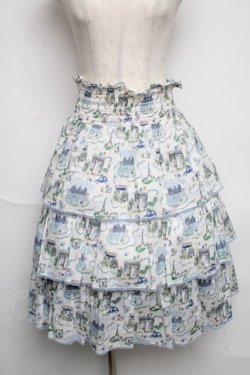 画像1: Jane Marple / Liberty Bonjourスカート  白ｘ青 S-25-06-07-042-JM-SK-AS-ZS