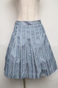 Jane Marple / Ribbon jacquard stripe 2Faceスカート  ブルーグレイ S-25-06-07-043-JM-SK-HR-ZS