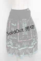 LOLITA / プリントスカート  黒 S-25-06-07-047-LO-BL-AS-ZS