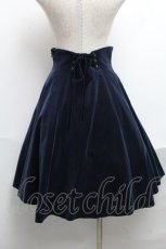 画像2: Moi-meme-Moitie / 別珍後ろ編み上げスカート(2001)  ネイビー S-25-06-07-049-MO-SK-HR-ZT626 (2)
