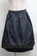 LOLITA / 裾レースデニムスカート  ブルー S-25-06-07-051-LO-SK-AS-ZS