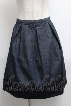 画像1: LOLITA / 裾レースデニムスカート  ブルー S-25-06-07-051-LO-SK-AS-ZS