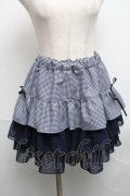 MARBLE / 裾シフォンギンガムフリルスカート  紺 S-25-06-07-053-GO-SK-HR-ZS