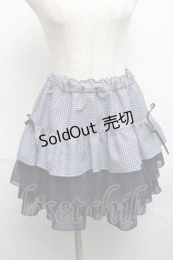画像1: MARBLE / 裾シフォンギンガムフリルスカート  紺 S-25-06-07-053-GO-SK-HR-ZS