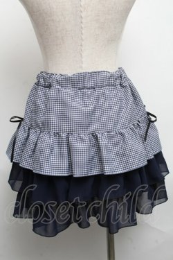 画像2: MARBLE / 裾シフォンギンガムフリルスカート  紺 S-25-06-07-053-GO-SK-HR-ZS