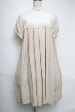 画像1: SERAPHIM / リネンのテレーズワンピース  ベージュ S-25-06-07-007-LO-OP-AS-ZS