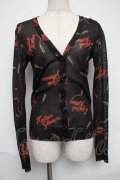 HYSTERIC GLAMOUR / リップラメカーディガン  黒 S-25-06-07-020-PU-SK-HR-ZS