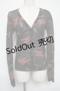 HYSTERIC GLAMOUR / リップラメカーディガン  黒 S-25-06-07-020-PU-SK-HR-ZS