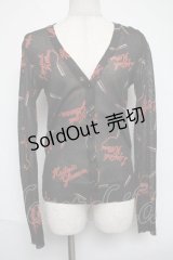 HYSTERIC GLAMOUR / リップラメカーディガン  黒 S-25-06-07-020-PU-SK-HR-ZS