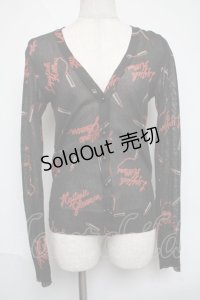 HYSTERIC GLAMOUR / リップラメカーディガン  黒 S-25-06-07-020-PU-SK-HR-ZS