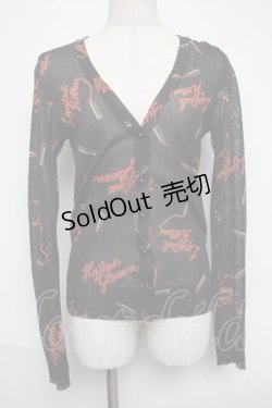 画像1: HYSTERIC GLAMOUR / リップラメカーディガン  黒 S-25-06-07-020-PU-SK-HR-ZS