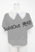 Swankiss / レース襟トップス  黒ｘ白 S-25-06-07-022-CA-TO-HR-ZS