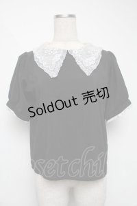 Swankiss / レース襟トップス  黒ｘ白 S-25-06-07-022-CA-TO-HR-ZS
