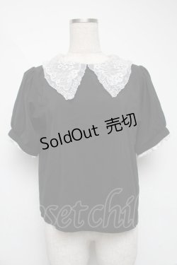 画像1: Swankiss / レース襟トップス  黒ｘ白 S-25-06-07-022-CA-TO-HR-ZS