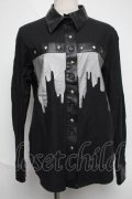 PEACE NOW / 襟切替シャツ  黒 S-25-06-07-024-PU-BL-AS-ZS