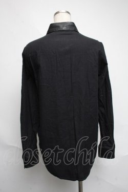 画像2: PEACE NOW / 襟切替シャツ  黒 S-25-06-07-024-PU-BL-AS-ZS