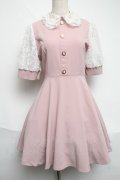 manon select / レース使いワンピース  ピンク S-25-06-07-030-LO-OP-SZ-ZS