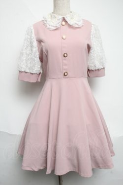 画像1: manon select / レース使いワンピース  ピンク S-25-06-07-030-LO-OP-SZ-ZS