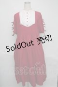 axes femme / トロワリュバンティアードワンピース  エンジ S-25-06-09-049-AX-OP-HR-ZS