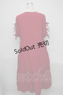 画像2: axes femme / トロワリュバンティアードワンピース  エンジ S-25-06-09-049-AX-OP-HR-ZS