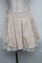Secret Honey / リボンチェックスカート  ピンクベージュ S-25-06-09-055-CA-SK-AS-ZT019