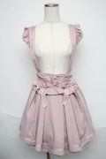 LIZ LISA / メッセージリボンサスペンダー付きスカート  ピンク S-25-06-09-058-LO-SK-AS-ZS