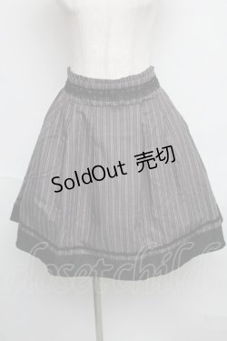 画像1: axes femme / ストライプ柄スカート  グレー S-25-06-09-060-AX-SK-HR-ZS