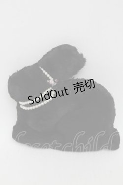 画像1: axes femme / ガーデンラビットポーチ  黒 S-25-06-09-012-AX-BL-HR-ZS