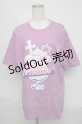 LISTEN FLAVOR / パフェプリントTシャツOP  紫 S-25-06-09-1029-PU-OP-AS-ZS