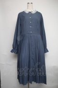 m petit by misako / AM*レースエリプリーツワンピース  ブルー S-25-06-09-1040-LO-OP-HR-ZS