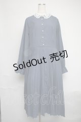 m petit by misako / AM*レースエリプリーツワンピース  ブルー S-25-06-09-1040-LO-OP-HR-ZS