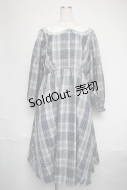 画像1: m petit by misako / シナモンチェックフレアワンピース 4L ブルー S-25-06-09-1041-LO-OP-HR-ZS
