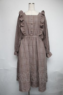 画像1: m petit by misako / チェックワンピース LL ブラウン S-25-06-09-1043-LO-OP-HR-ZS
