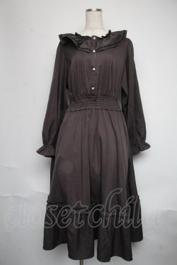 画像1: m petit by misako / AOK*フリルカラータックワンピース 3L ブラウン S-25-06-09-1044-LO-OP-HR-ZS