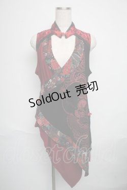 画像1: Qutie Frash / チャイナチュニック  赤ｘ黒 S-25-06-09-1046-QU-OP-HR-ZS